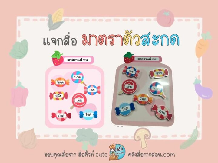 แจกฟรี สื่อการสอน วิชาภาษาไทย เรื่องมาตราตัวสะกด โดย สื่อคิ้วท์ cute